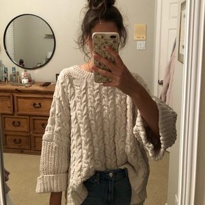 Oversized chunky cable knit sweater
